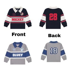 2 kids collard tops- Mickey Mouse top, bluey top